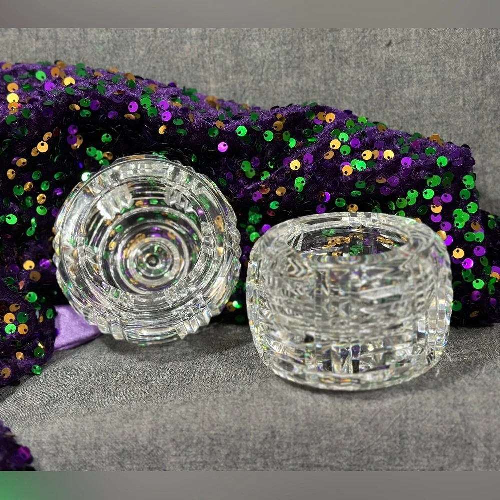 A pair of Waterford Crystal candle votives / holders
